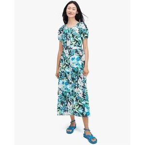 kate spade emerald green dress Poplin One-shoulder Sabrina Dress